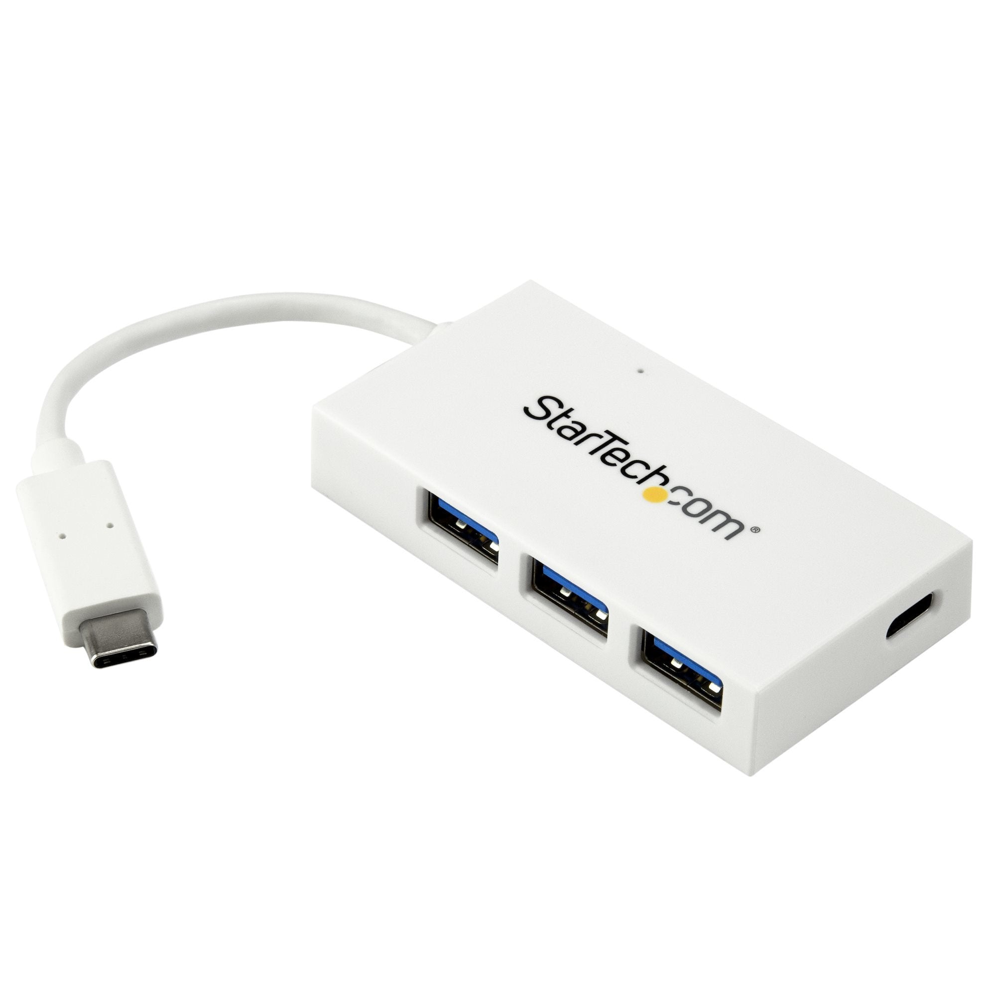 Hub Concentrador Usb 3.0 4     Perp Puertos Usb C Y Usb A Blanco