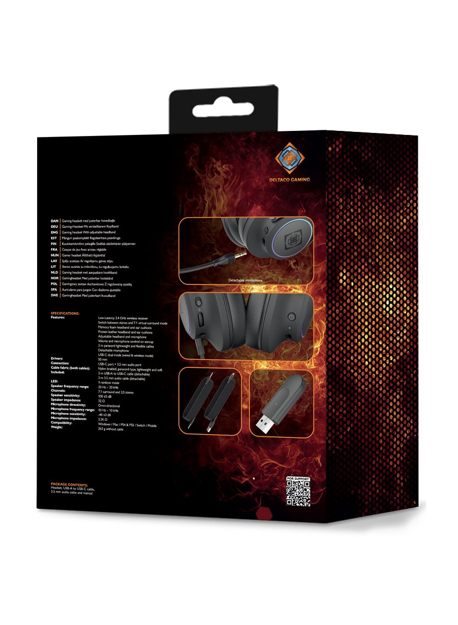 EAN 7333048060815 - Deltaco Gaming DH440 Auriculares Inalámbrico y alámbrico Diadema Juego Negro imagen 14