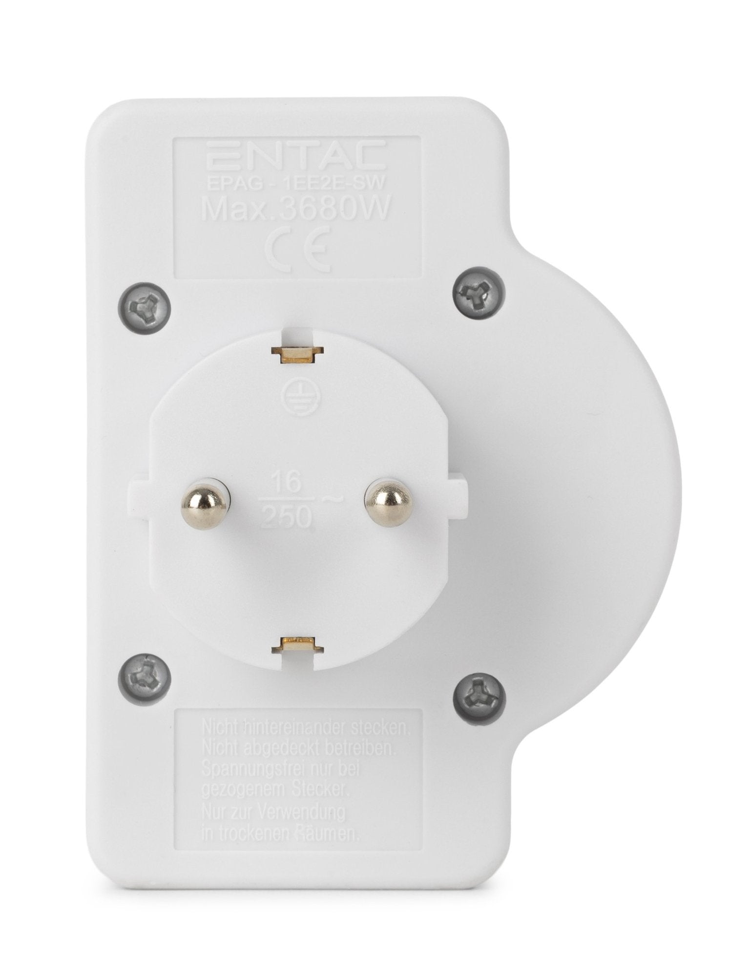 Entac Meckdosenadaptador 2x Euro 1x Schukon Schalter Blanco