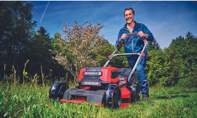 Cortacésped Inalámbrico Einhell Professional Gp-Cm 36/47 S Li Bl, 36 Voltios (2x18 Voltios) Rojo/Negro, 4 Baterías De Iones De Litio De 4,0 Ah, Con Tracción Trasera Vario Speed 3413310