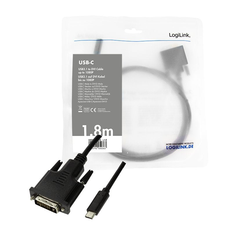 Logilink Ua0331 Adaptador De Cable Usb Type C Dvi Negro