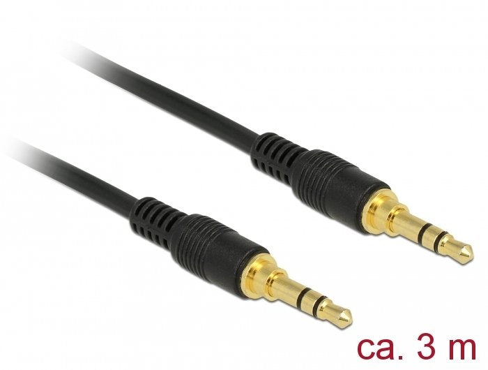 Delock 85551 Cable Estéreo De 3,5 Mm De 3 Pines Macho > Macho 3 M Negro