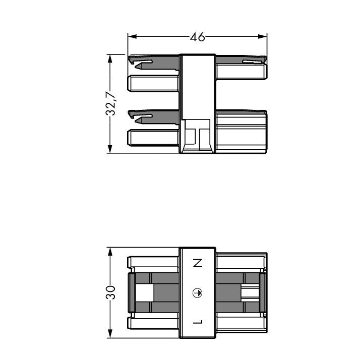Wago 770-607 3-Fach-Verteiler, 3-Polig,Kod. A,Schwarz