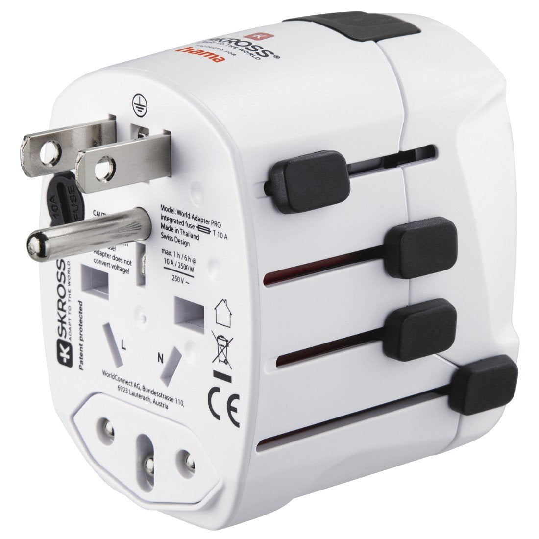 Hama World Travel Pro Adaptador De Enchufe Eléctrico Universal Blanco
