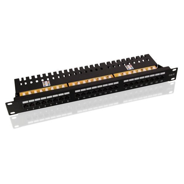 Kat.6 Class E 19pulgadas-Patchpanel 24p Sin Apantallar Negro
