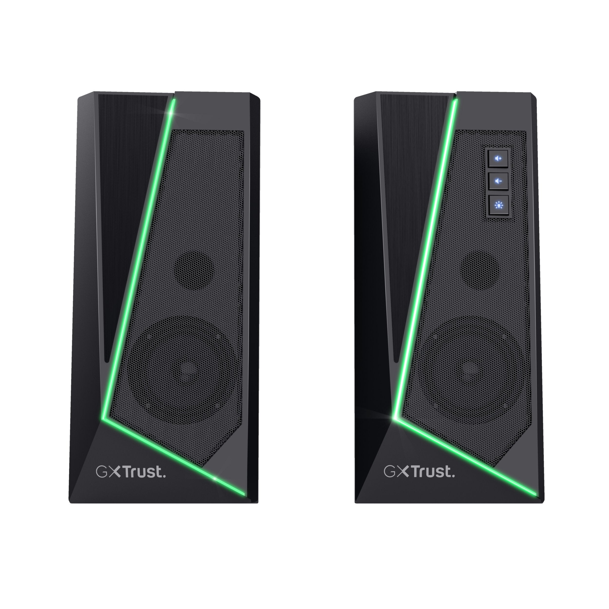 Altavoces Trust 2.0 Zoxa Rgb 6w Rms 12w Max 6 Modos Iluminacion  Autoalimentado Usb Led  Color Negro 24070