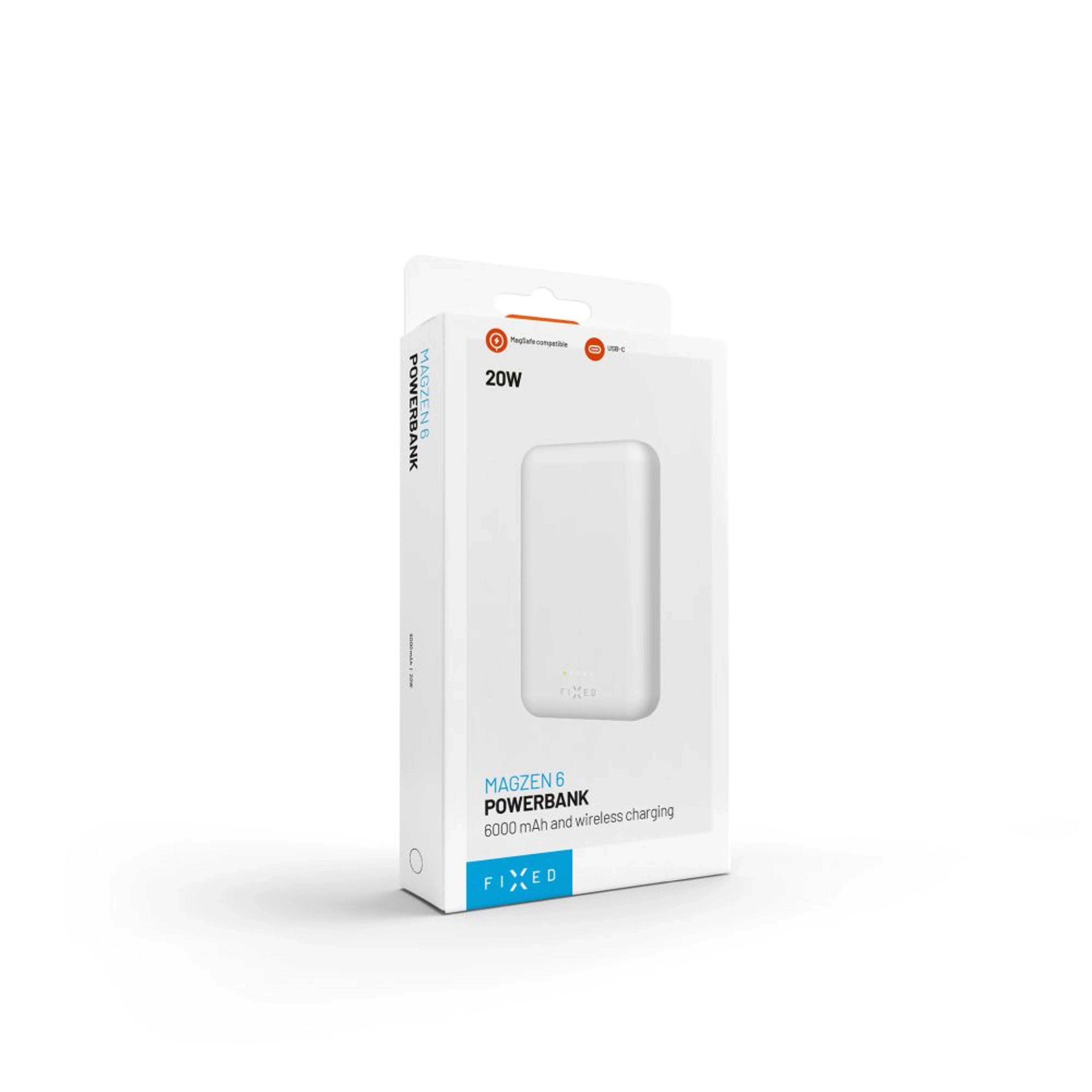 EAN 8591680151714 - FIXED FIXZENM-6-WH batería externa Polímero de litio 6000 mAh Cargador inalámbrico Blanco imagen 4