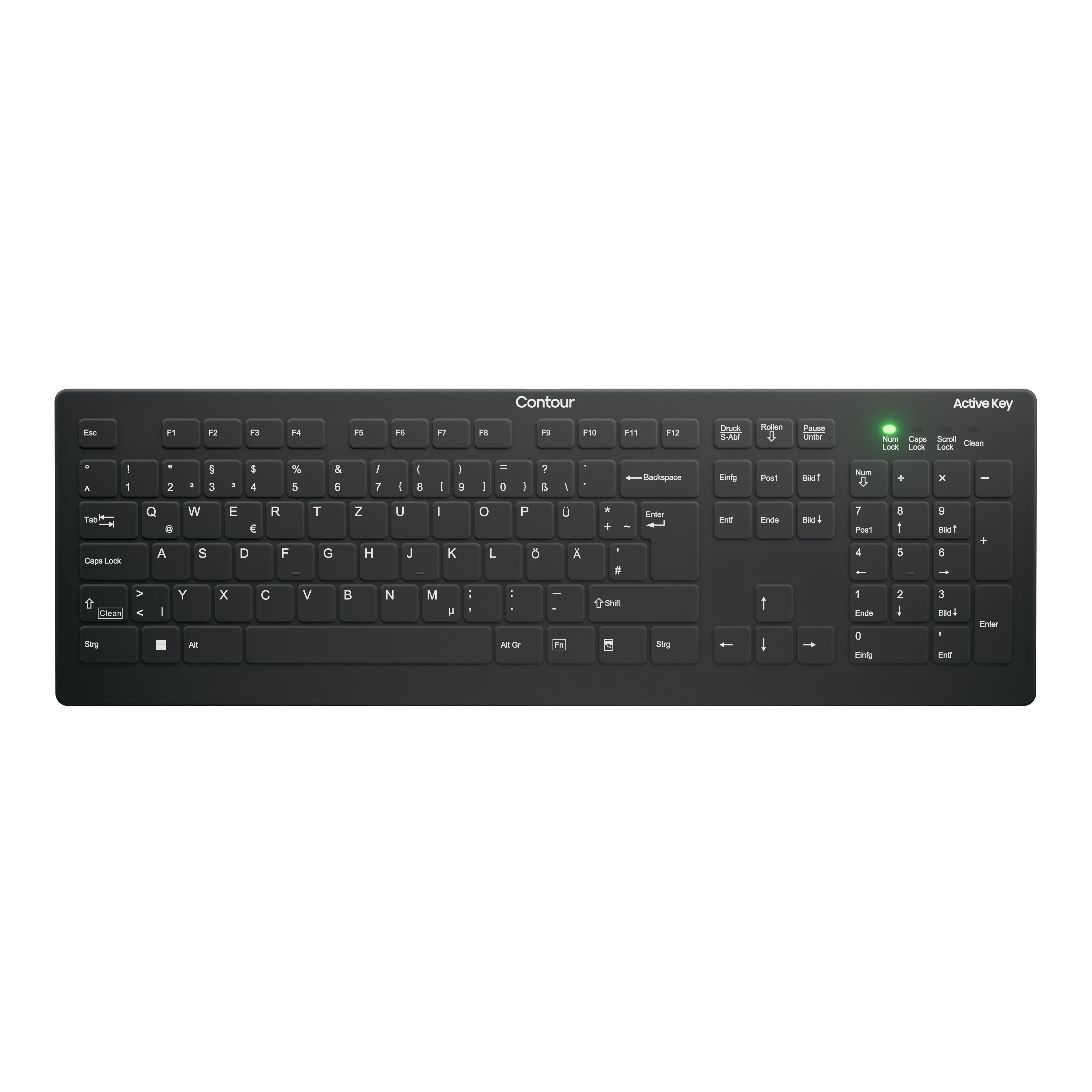 EAN 7061112455631 - Contour Design Active Key AK-C8112 teclado Médico RF inalámbrico QWERTZ Alemán Negro imagen 1