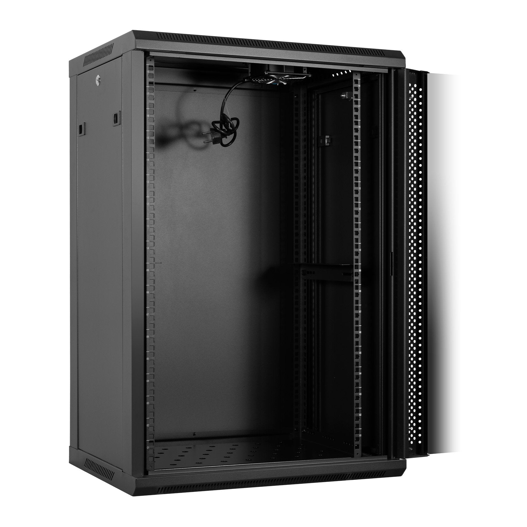 Aiten Data Ai6418 Armario Mural 18u Fondo 450 - Puerta De Cristal - Cerradura De Seguridad - Incluye Bandeja Fija Y