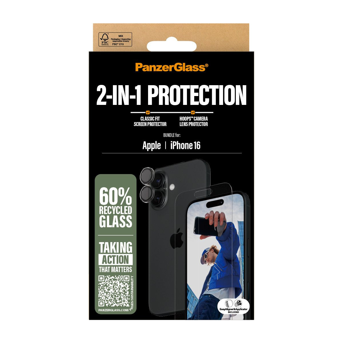 EAN 5715685011313 - PanzerGlass ® 2-in-1 Bundle iPhone 16 Protector de pantalla Apple 1 pieza(s) imagen 3