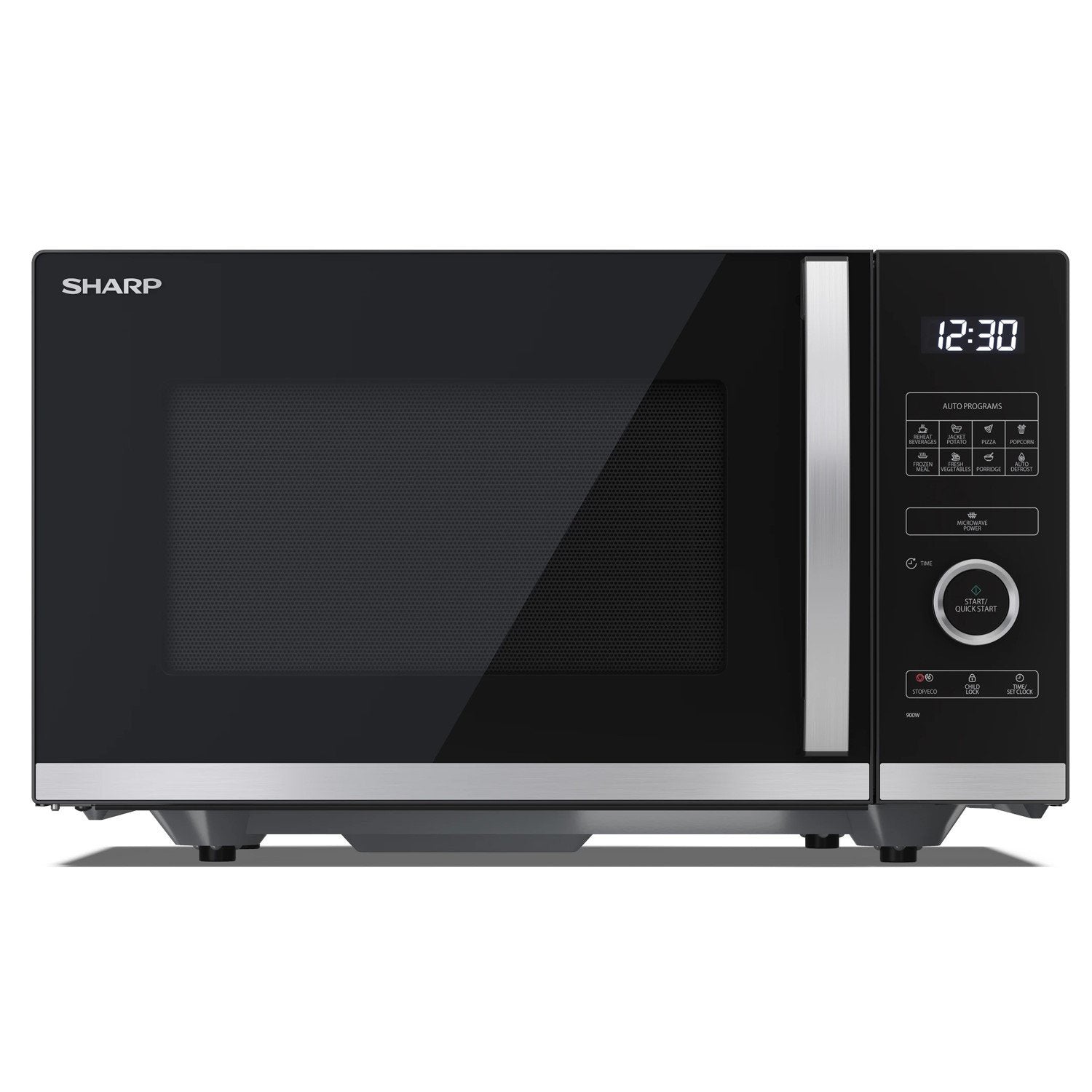 EAN 4974019207490 - Sharp YC-QS254AE-B microondas Negro, Acero inoxidable Solo microondas Encimera 25 L 900 W imagen 1