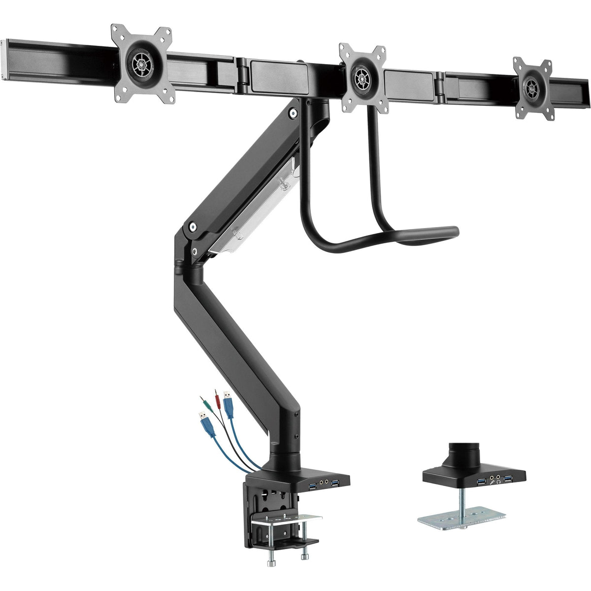 Soporte De Escritorio Inline Con Elevador Y Usb 3.0, Móvil, Para 3 Pantallas De Hasta 27" Máx. 3x6kg