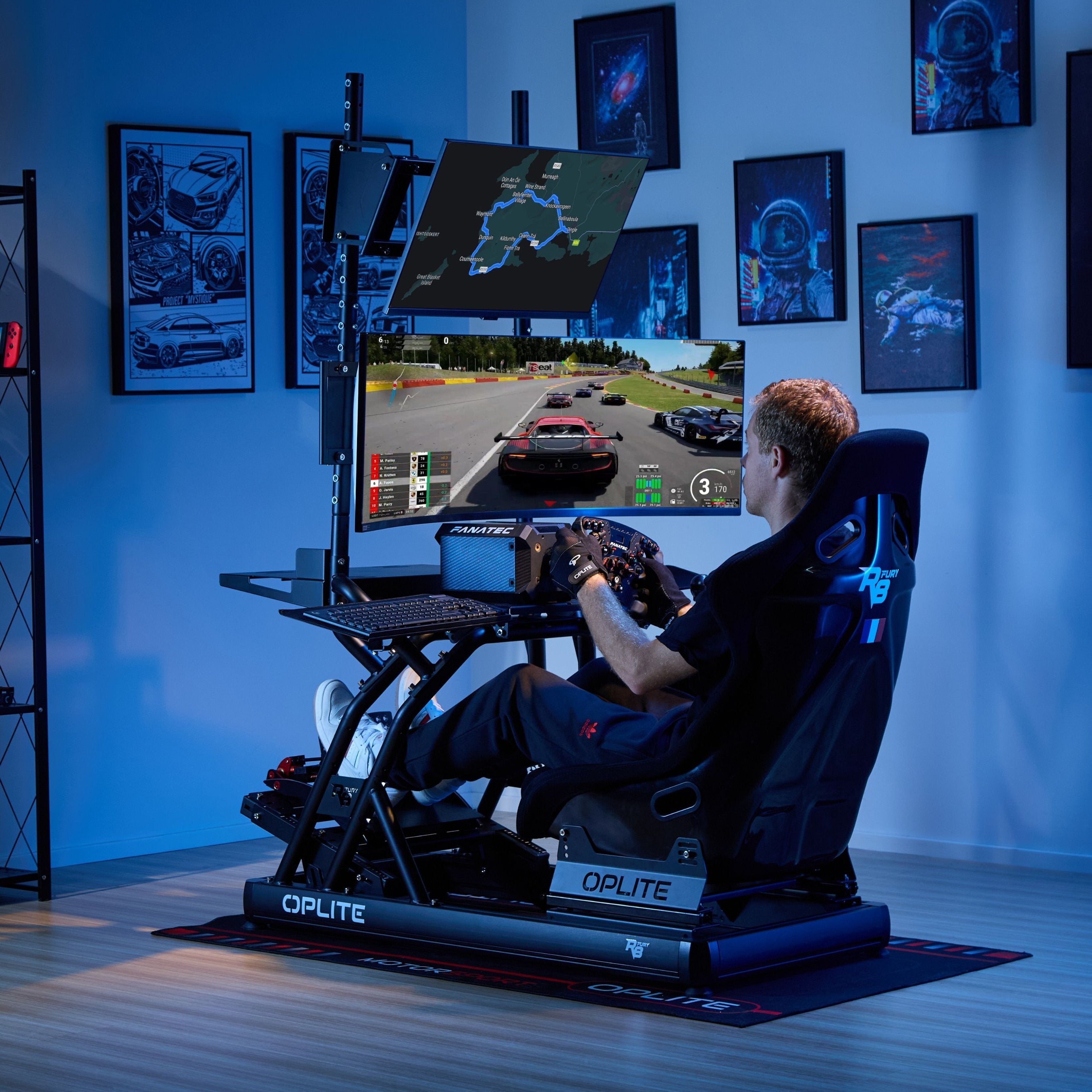 Soporte Oplite Op-R8-Smsb Para Monitor  57" Escritorio Negro