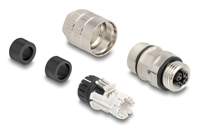 Delock M12 Hembra 8 Pin X-Kodiert Feldkonfektionierbar Cat.6a
