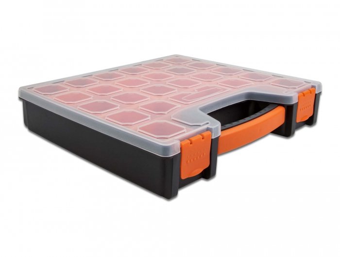 Sortimentsbox Mit 14 Fächern 312 X 272 X 60 Mm Naranja   Schwarz
