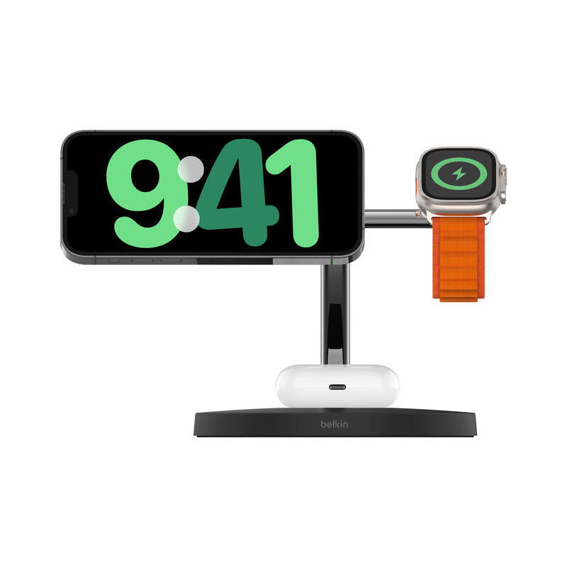 Belkin Drahtloses 3-In-1-Cargador Con Magsafe 15w, Negro