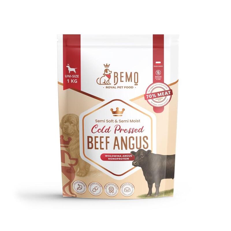 Bemo Cold Pressed Beef Angus - Comida Para Mascotas Tloczona Na Zimno Para Perros Z Wolowina Angus 1kg