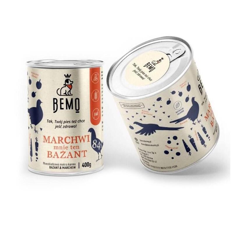 Bemo Marchwi Mniet Ten Bazant Comida Húmeda Para Perro 400g