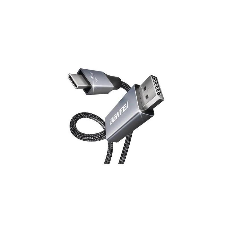 Benfei 6ft Usb C To Displayport 8k Cable 000207grey