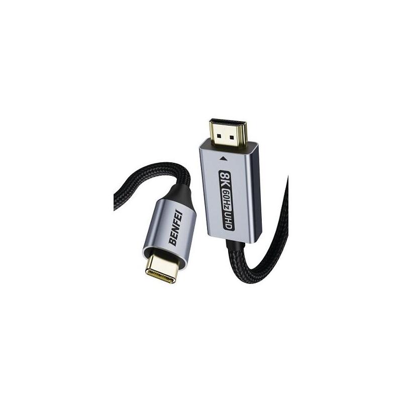 Benfei Usb-C To Hdmi 2.1 8k Cable  - 1.8m 000388grey