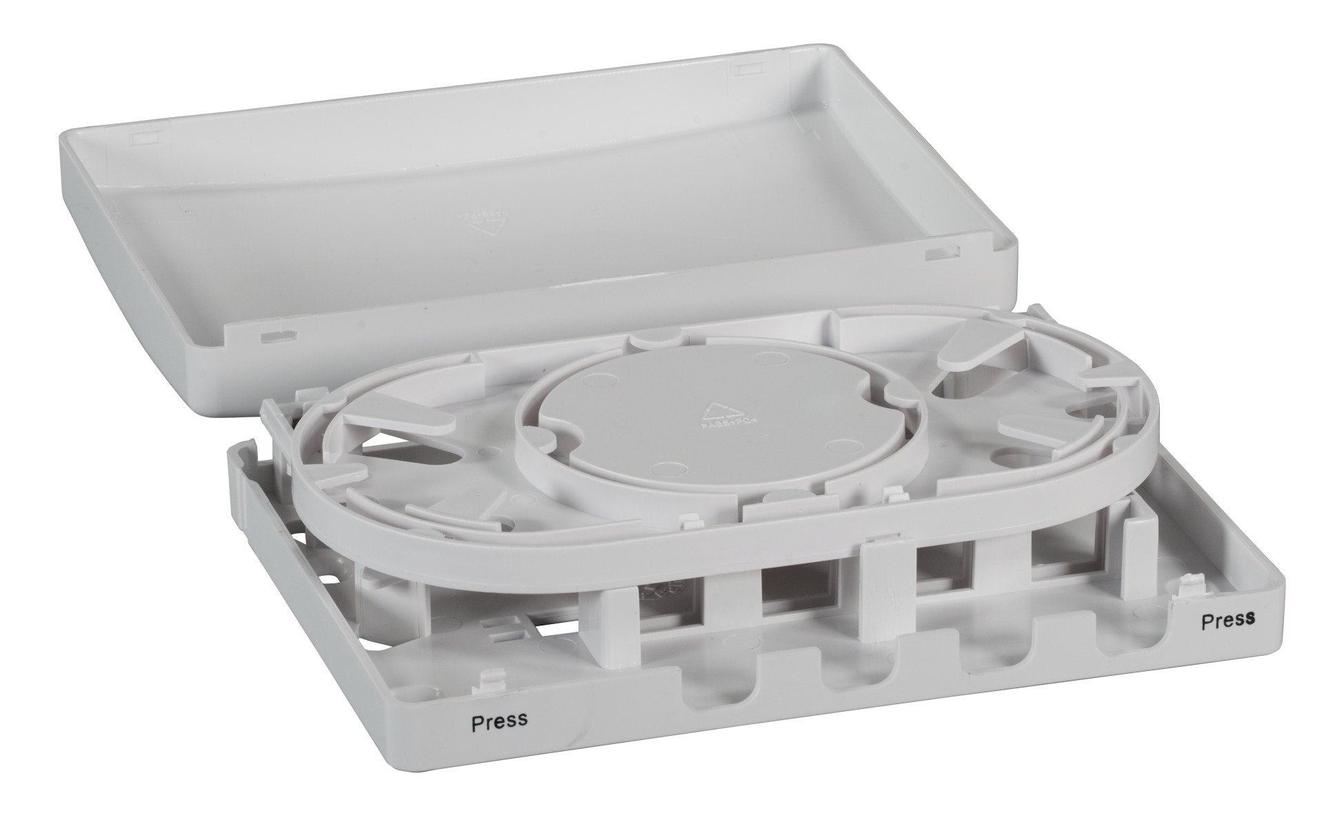 Ftth Indoor Anschlussbox Fr 4fasern, 4kupplungen, Faserberlngenaufnahme