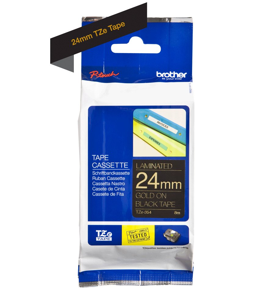 Brother Cinta Laminada Negro/Oro 24mm