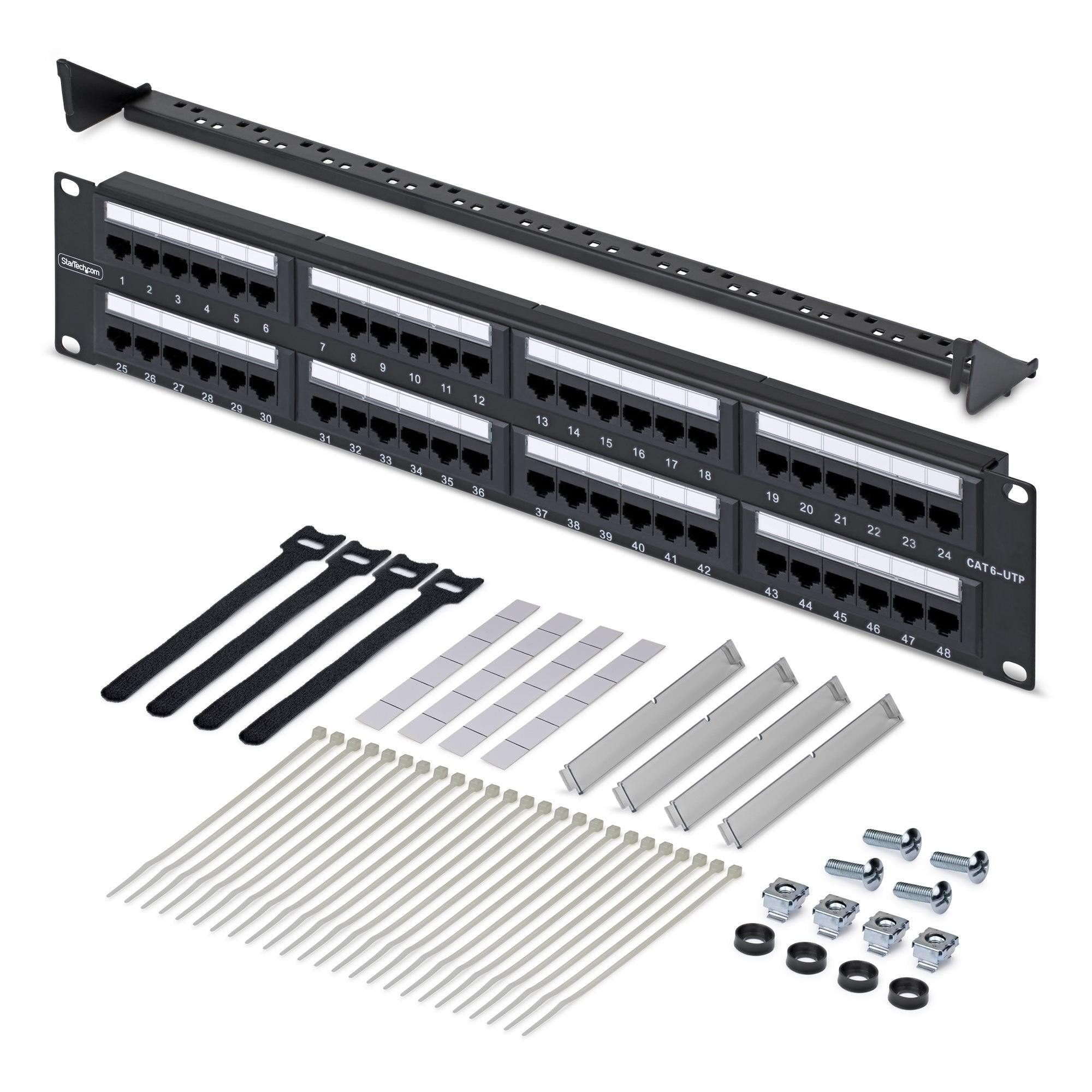 Panel De Parcheo 2u De 48 Puertos Cat6 Rj45 - Utp -Tipo 110