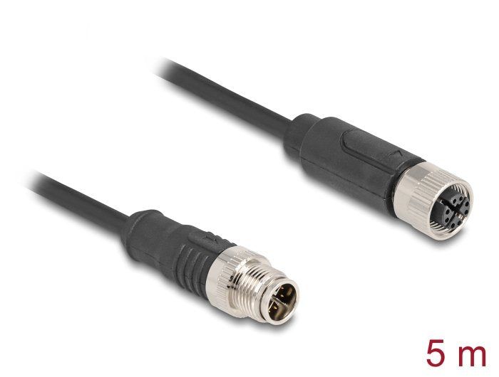 Delock 80862 Cable M12 Codificado X 8 Pin Macho A Hembra Pvc 5 M