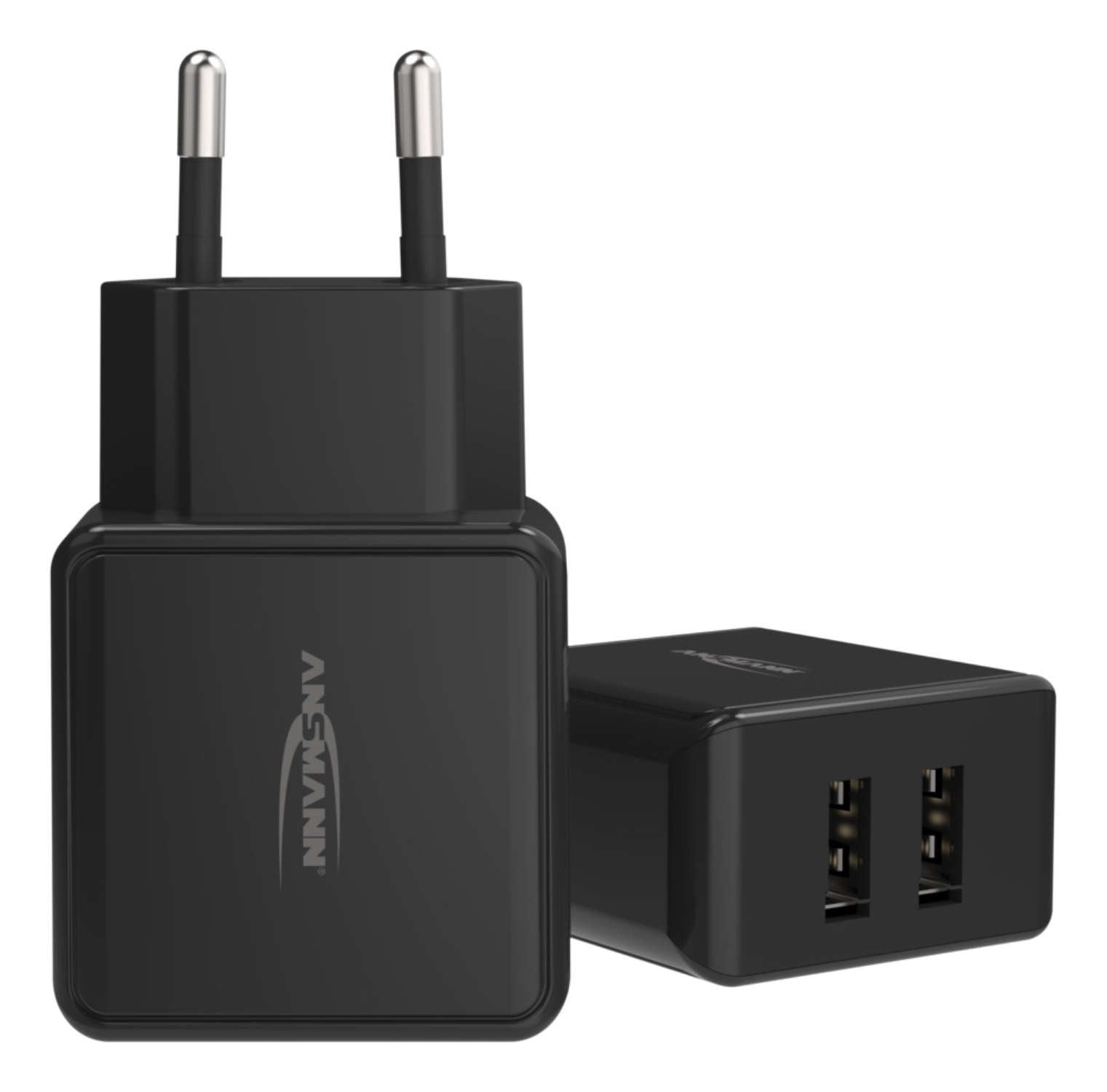 Cargador De Pared Ansmann Hc212 2xusb 2400ma Negro