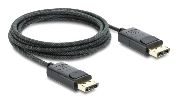 Delock Koaxiales Displayport Cable 8k 60 Hz Con Geflechtmantel 2 M
