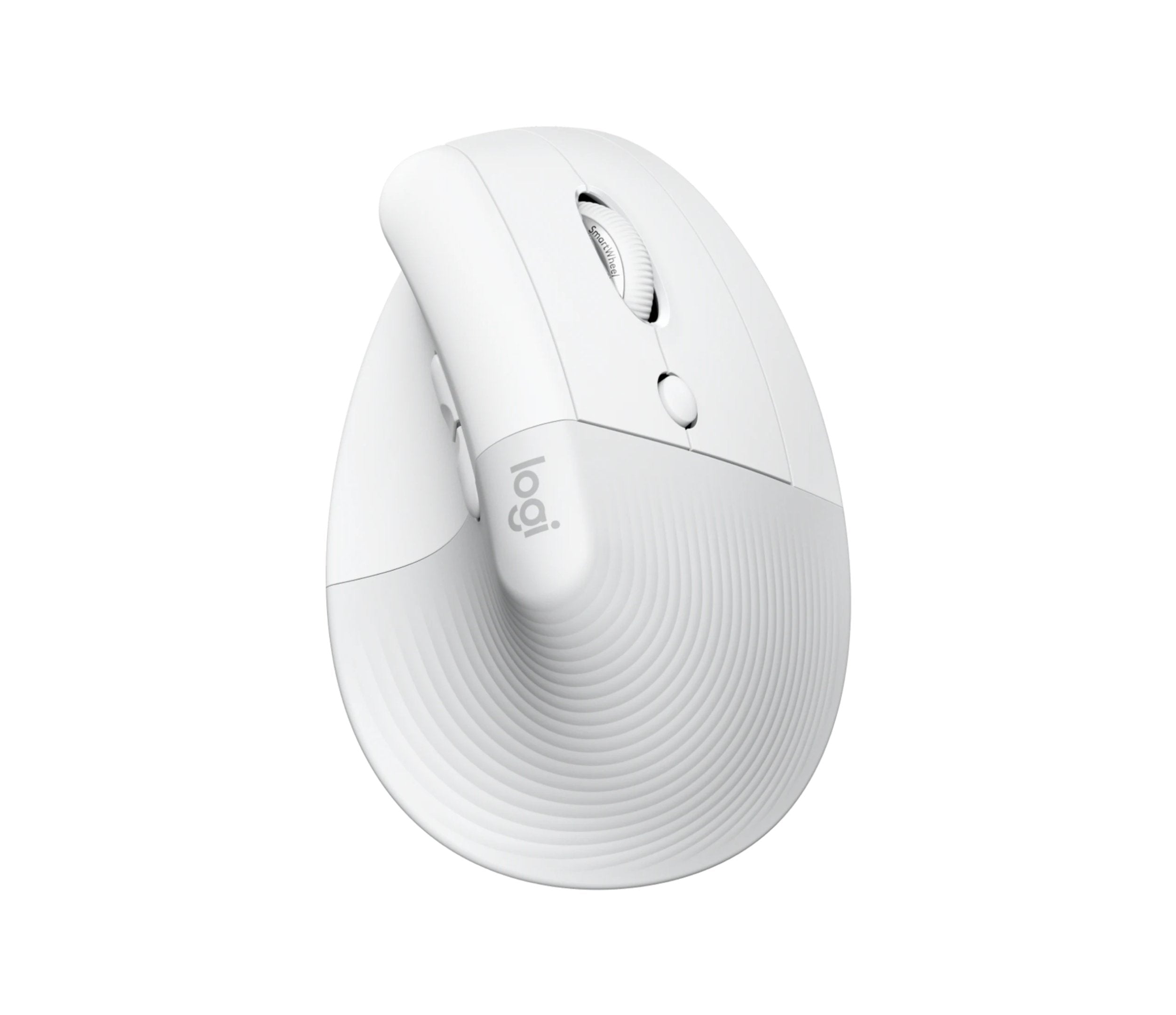 Logitech Raton Inalámbrico 6 Botones Ergonómico, Vertical, Blanco Crudo
