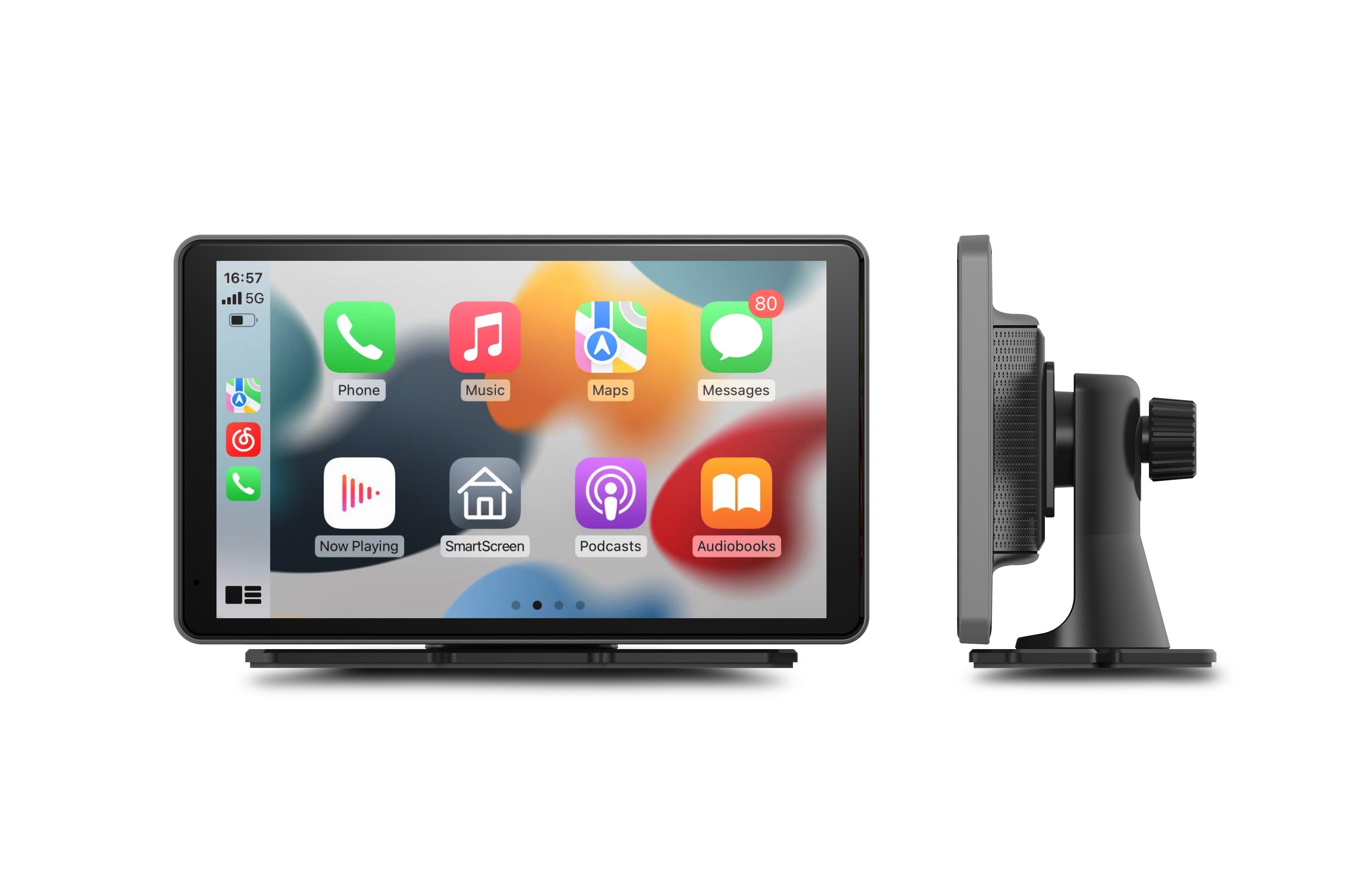 Urban Factory Duplee Pantalla De 7" Para Coche - Fijacion Al Parabrisas - Sistema Linux Multilengua - Carplay Y Android