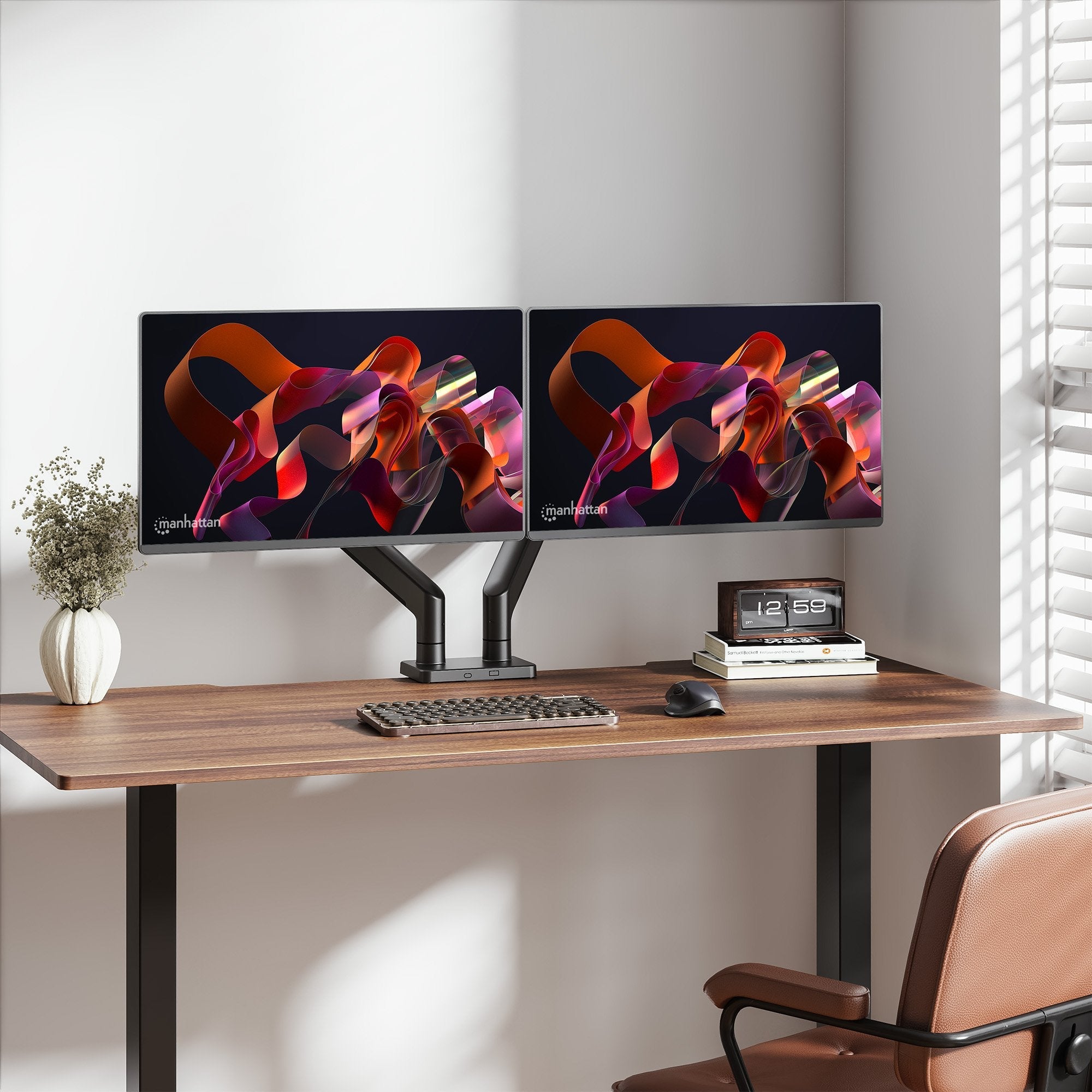 Soporte Manhattan 462587 (45") Escritorio Negro