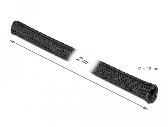 Gewebeschlauch Selbstschliessend Hitzebeständig 2 M X 19 Mm Schwarz