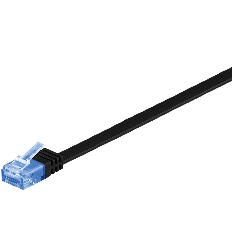 Cat 6a Flat-Patch Cable U/Utp, Black, 1 M - Copper