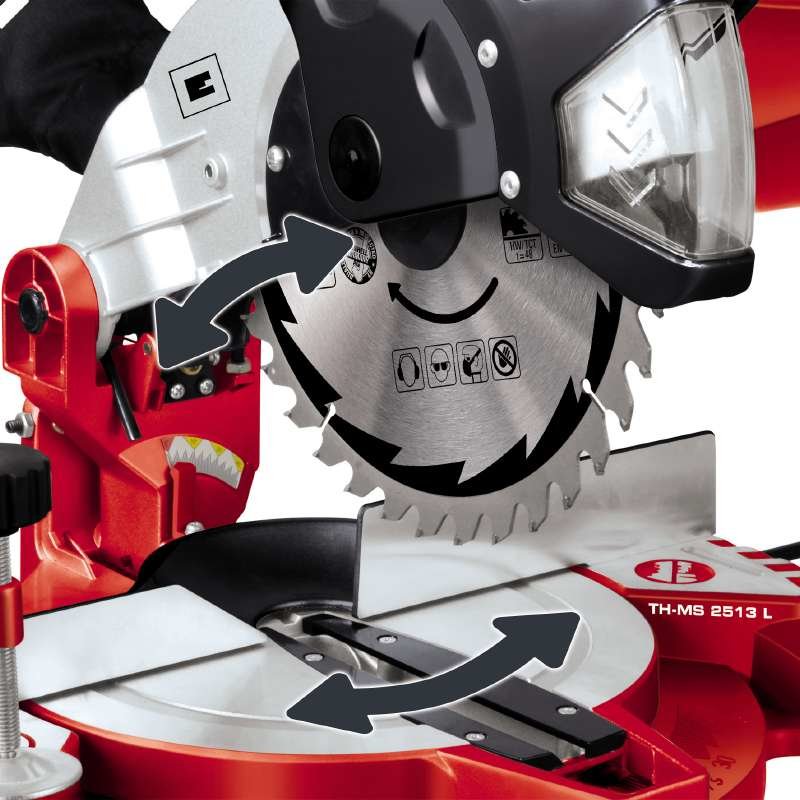 Sierra Tronzadora E Ingletadora Einhell Tc-Ms 2513 L (Rojo, 1.600 Vatios) 4300850