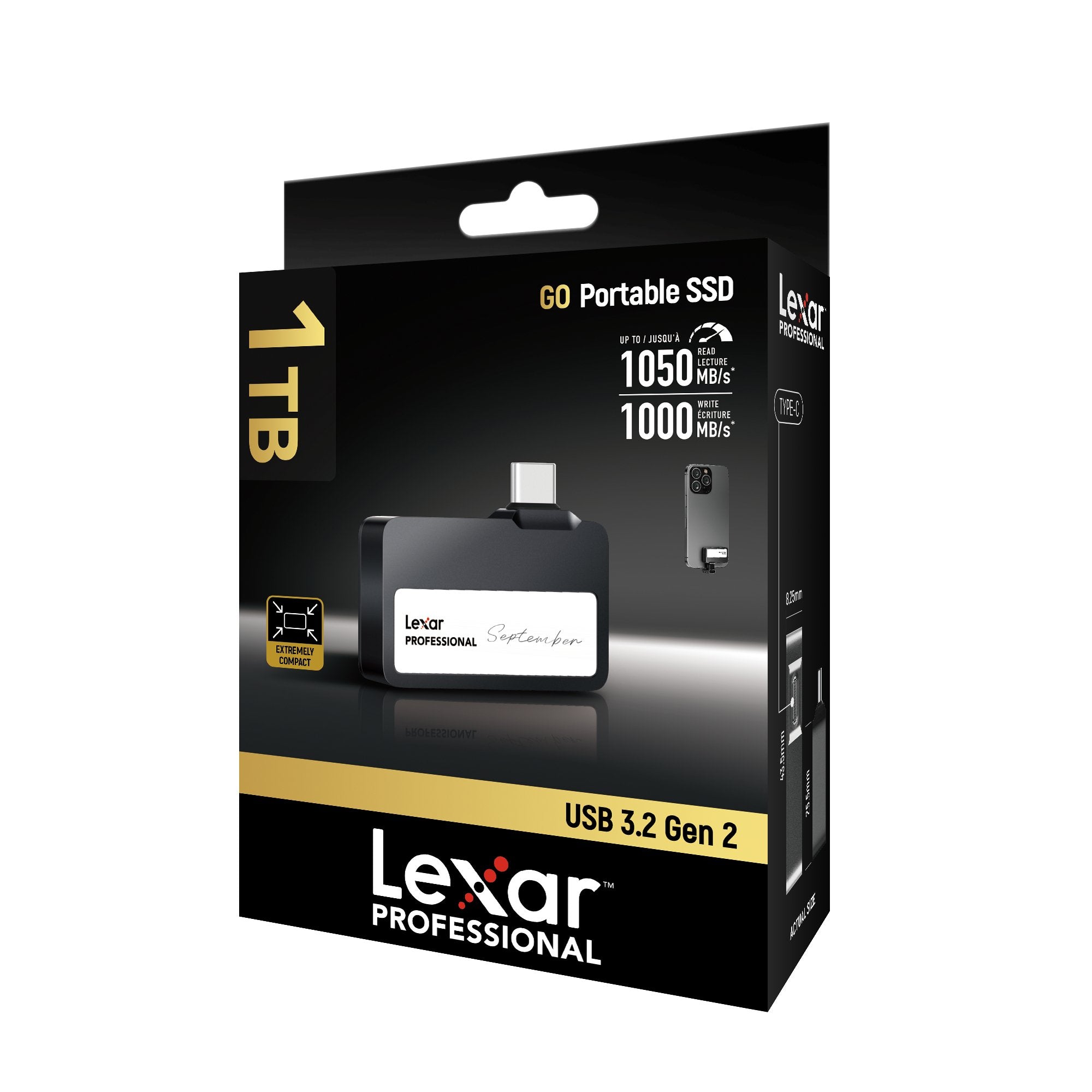 Ssd Usb3.2 1tb Ext./Lsl400x001t-Rnbng Lexar