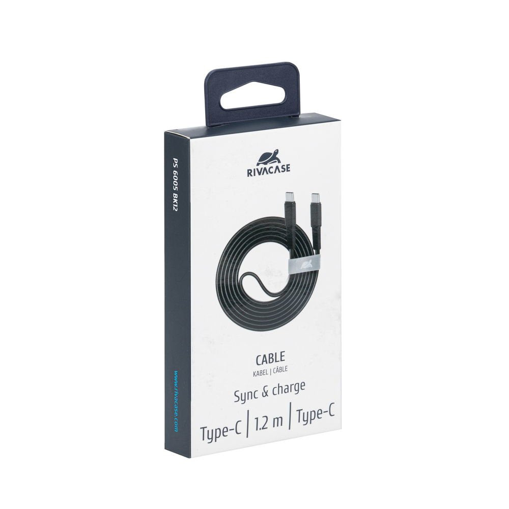 Cable Usb-C To Usb-C 1.2m/Black Ps6005 Bk12 Rivacase