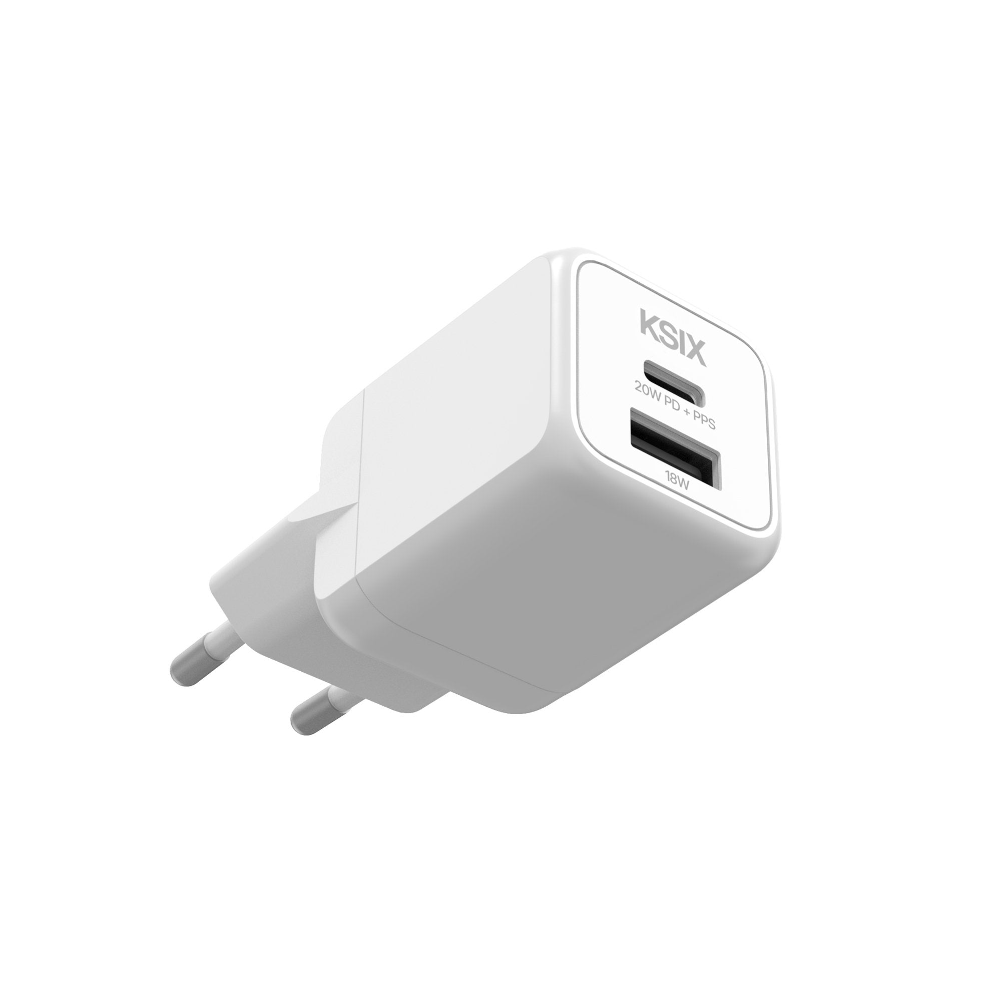 Ksix  Bcd20ganacb Blanco Cargador De Red Eléctrica 1 X Usb-C + 1 X Usb-A 20w