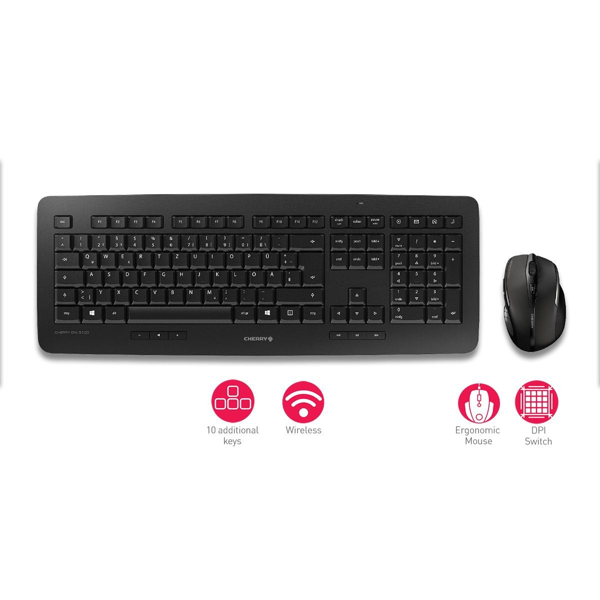 EAN 4025112094507 - CHERRY DW 5100 teclado Ratón incluido Hogar RF inalámbrico Checa, Eslovaco Negro imagen 5