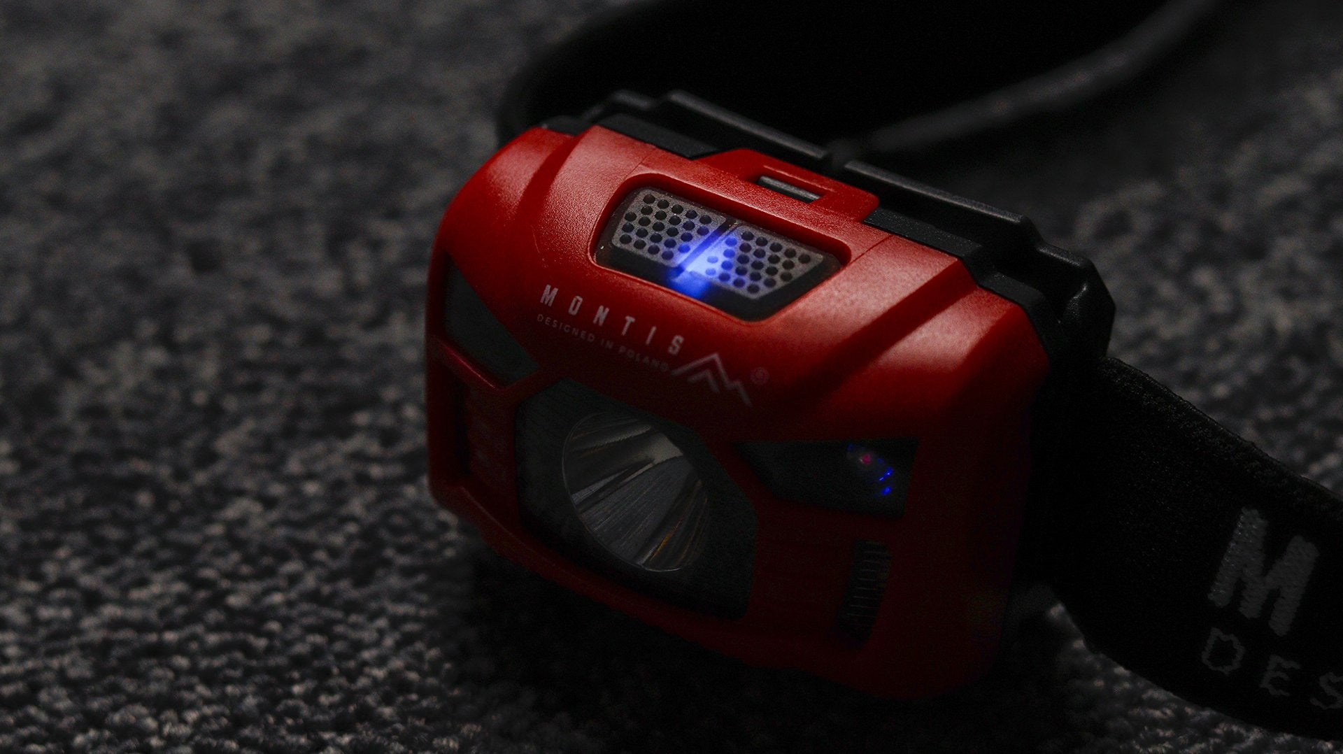Linterna Montis Bateryjna Latarka Naglowna Z Sensorem Mt002 Rojo, Negro Con Diadema Led