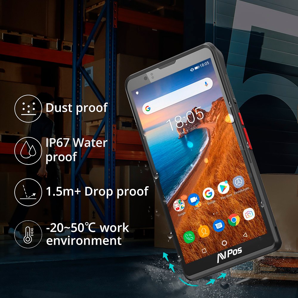 EAN 0741049304840 - AVPos AVP-DC60 ordenador móvil de mano 15,2 cm (6") 1440 x 720 Pixeles Pantalla táctil 290 g Negro imagen 9