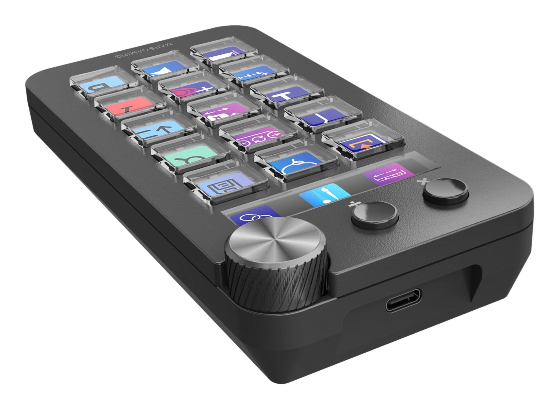 Control Deck Mars Gaming Msd-Neo 15 Teclas Lcd 1 Rueda 2 Botones Negro