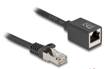 Delock Netzwerk Verlängerungscable Rj45 Stecker Zu Rj45 Buchse Cat.6a S Ftp 10 M Schwarz