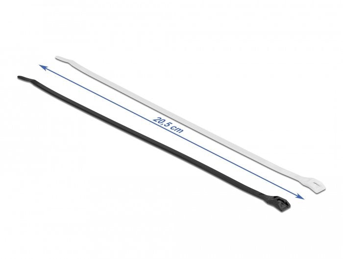 Delock 19489 Presilla Brida De Entrada Paralela Poliamida Negro, Transparente 100 Pieza(S)