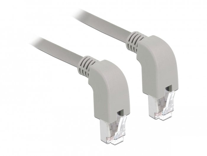 Cable De Parche De Delock Rj45 Cat.6a S/Ftp Grey, 2 Metros, Enchufes Angulados 2x Debajo 85878