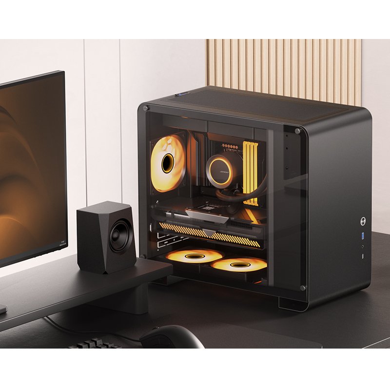 Jonsbo U4 Mini Micro-Atx-Carcasa, Tempered Glass - Negro