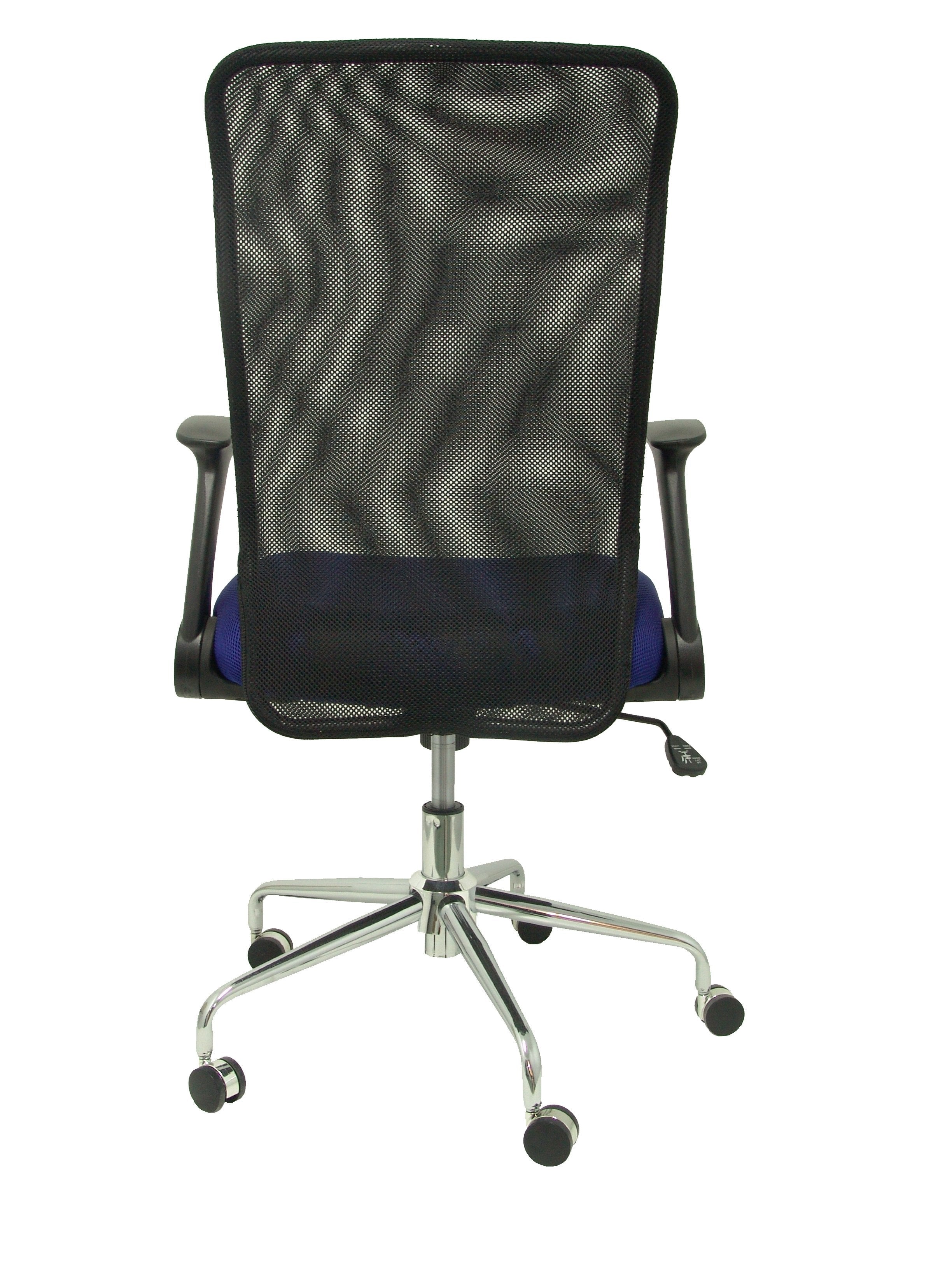 Silla Minaya Respaldo Malla Negro Asiento 3d Azul