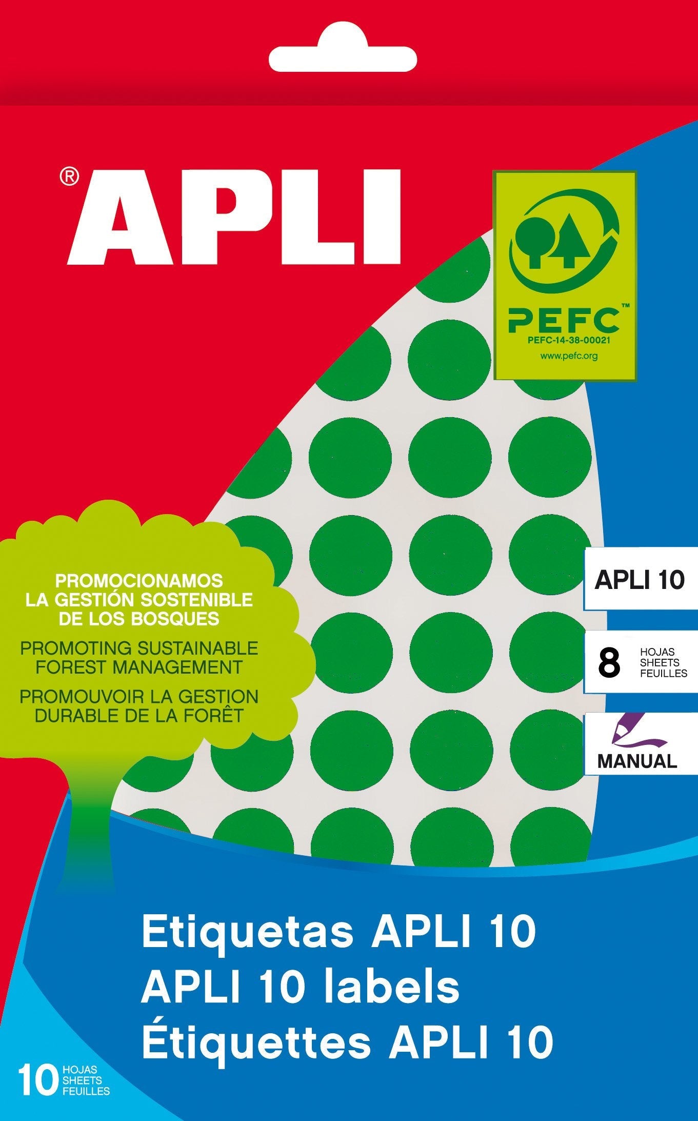 EAN 8410782027331 - APLI 02733 etiqueta autoadhesiva Círculo Permanente Verde imagen 1
