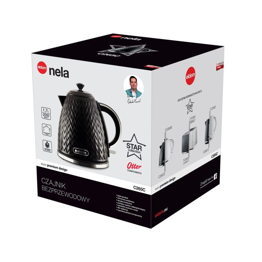 EAN 5908277385293 - ELDOM C265C NELA tetera eléctrica 1,7 L 2000 W Negro imagen 5